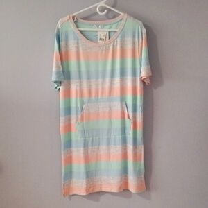 Striped Pastel T-Shirt Dress
